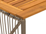 Outdoor Table Grey and Brown 80 x 40 x 40 cm Poly Rattan 42025165
