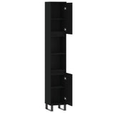 Bathroom Cabinet Black 30x30x190 cm Engineered Wood 831541