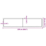 Bathroom Countertop Light Brown 220x50xcm Treated Solid Wood 3156182
