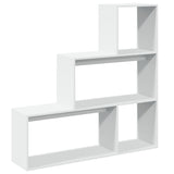 ZNTS Room Divider Bookcase 3-Tier White 123x29x123 cm Engineered Wood 857985