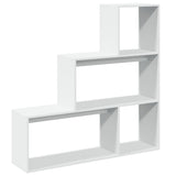 Room Divider Bookcase 3-Tier White 123x29x123 cm Engineered Wood 857985