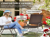 Set of Two Folding Rattan Seat Chairs - Brown T3398P317526