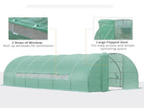 Large Polytunnel Walk In Greenhouse, Plant Gardening Tunnel Green House with Metal Hinged Door, T3398P313652