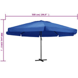 Garden Parasol with Aluminium Pole 500 cm Azure Blue 47369