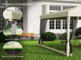 3 x 3 Pop Up Gazebo with 4 Mesh Sides and Carry Bag, Height Adjustable Party Canopy Tent, T3398P320005