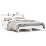 Bed Frame without Mattress White 135x190 cm Double Solid Wood Pine 3306904
