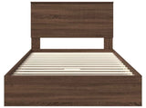 Storage Bed with Drawer Brown Oak 90 x 200 cm Engineered Wood 3411249