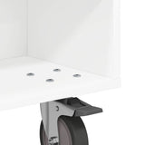Side Table with Wheels White 50.5 x 50 x 30 cm Engineered Wood 891024