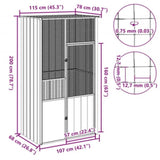 Bird Cage Grey 115x78x200 cm Galvanised Steel 172343