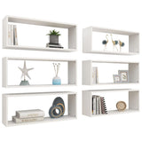 Wall Cube Shelf 6 pcs White 60x15x23 cm Engineered Wood 807135