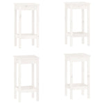 5 Piece Bar Set White Solid Wood Pine 3124738