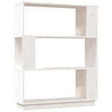 Book Cabinet/Room Divider White 80x25x101 cm Solid Wood Pine 814055