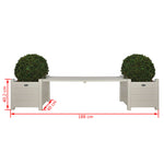 ZNTS Esschert Design Planters with Bridge Bench White CF33W 404626