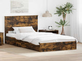 Storage Bed with Drawer Smoked Oak 100 x 200 cm Engineered Wood 3411240