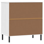 ZNTS Sideboard with 3 Drawers White 77x40x79.5 cm Solid Wood OSLO 350981