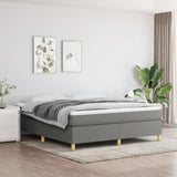 Box Spring Bed Frame Dark Grey Super King Fabric 3121212
