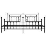 ZNTS Metal Bed Frame without Mattress with Footboard Black 200x200cm 353562
