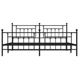 ZNTS Metal Bed Frame without Mattress with Footboard Black 200x200cm 353562
