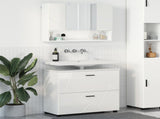 Bathroom Furniture Set with Drawer 2 pcs High Gloss White 3393017
