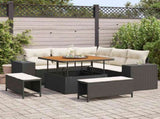 Garden Sofa Set with Cushion with Storage 8 pcs Black and Cream 3363945