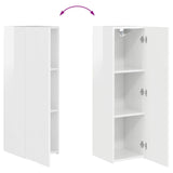 TV Wall Cabinet Set 4 pcs High Gloss White Engineered Wood 3408929