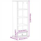 CD Cabinet Corona 40x30x110 cm Solid Wood Pine 4005683
