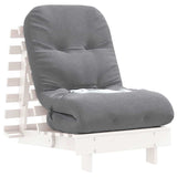 Futon Sofa Bed with Mattress White 60x206x11 cm Solid Wood Pine 846747