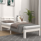Bed Frame without Mattress White Solid Wood 100x200 cm 814745