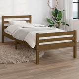Bed Frame without Mattress Honey Brown Solid Wood 75x190 cm Small Single 814782