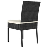 ZNTS 5 Piece Outdoor Dining Set with Cushions Poly Rattan Black 3100396