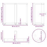 Dining Table Legs T-Shaped 2 pcs Anthracite 80x35x cm Steel 4013062