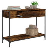 Console Table Smoked Oak 100x34.5x75 cm Engineered Wood 834162