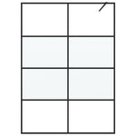 Walk-in Shower Wall Black 140x195 cm Half Frosted ESG Glass 152129