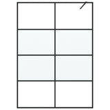 Walk-in Shower Wall Black 140x195 cm Half Frosted ESG Glass 152129