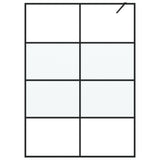 Walk-in Shower Wall Black 140x195 cm Half Frosted ESG Glass 152129