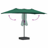 Garden Parasol Green 385 x 209 x 244 cm Polyester and Steel 42003276