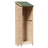 Garden Shed with Roof Natural 59 x 56 x 176 cm Solid Fir Wood 42033460