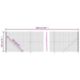 Wire Mesh Fence with Flange Anthracite 1.4x10 m 154307