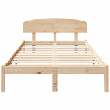 Bed Frame with Headboard Natural 140 x 190 cm Solid Pine Wood 872068