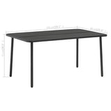 Dining Set Dark grey Steel with e-coated and powder-coated finish 3074475