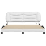 ZNTS Bed Frame with LED Lights White 180x200 cm Super King Faux Leather 3213949