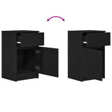Bedside Cabinets 2 pcs Black 39x35x65 cm Engineered Wood 861322