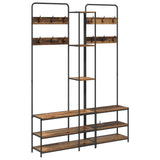 Coat Stand with Shoes Bench Old Wood 143 x 30 x 199.5 cm 8012048