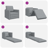 Folding Sofa Bed Light Grey 74 x 77 x 81 cm Fabric 42030489