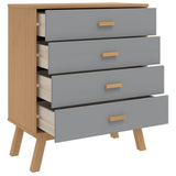Drawer Cabinet OLDEN Grey and Brown Solid Wood Pine 358589