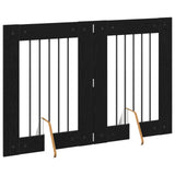 Dog Gate with Stands 2 pcs Black Oak 60 x 80 cm Engineered Wood 892091