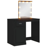Dressing Table with LED Lights Black 90x42x132.5 cm 834971