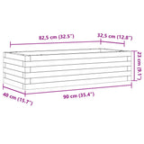 Garden Planter White 90x40x23 cm Solid Wood Pine 847224