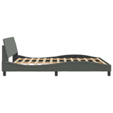 Bed Frame "Dover" Dark Grey 152x203 cm Fabric 373289
