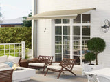2.5x2 m Manual Retractable Awning-Beige Canopy/White Frame T3398P314125